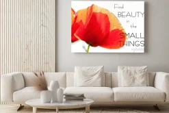 Obraz: Znajdź piękno w małych rzeczach. motywacja inspirujący cytat