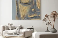 Obraz: Złoto-szary profil buddy