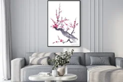 Plakat: 梅　水墨画