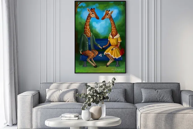 Plakat: Жираф на свидание