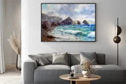 Plakat: Скалы у берега.