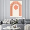 Plakat: Abstract contemporary aesthetic background with sun and geometric