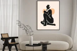 Plakat: Abstract female silhouette. graceful posing faceless lady. attractive