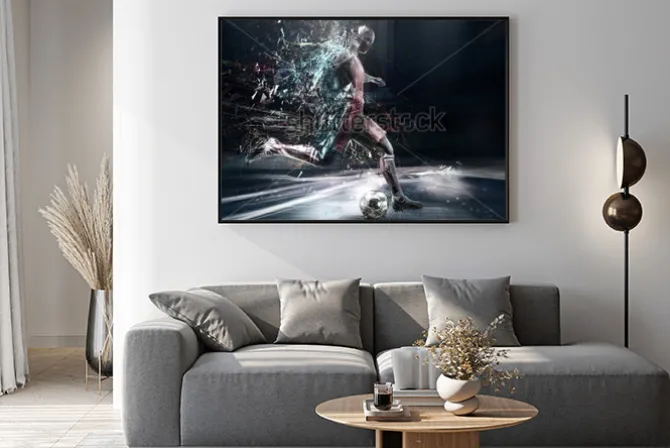 Plakat: Abstract soccer player; 3d illustration