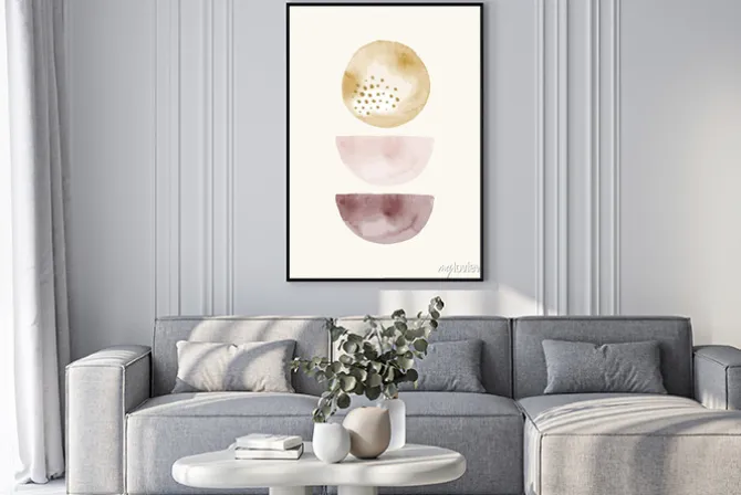 Plakat: Abstract watercolor background in a trendy minimal style. vector