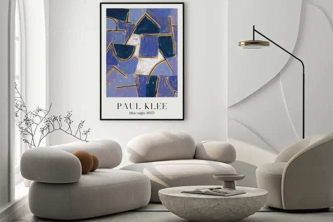 Plakat: Abstrakcja błękitna noc reprodukcja paul klee