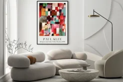 Plakat: Abstrakcja rytmy czerwono-zielone i fioletowo-żółte reprodukcja