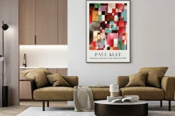 Plakat: Abstrakcja rytmy czerwono-zielone i fioletowo-żółte reprodukcja