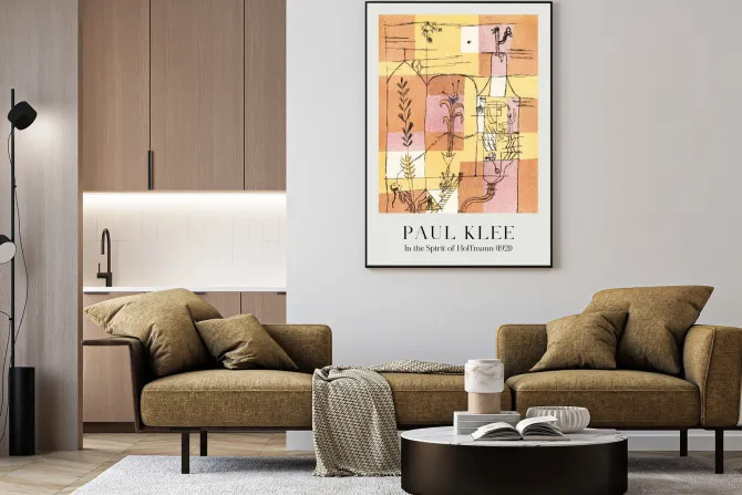 Plakat: Abstrakcja w stylu paul klee w duchu hoffmanna