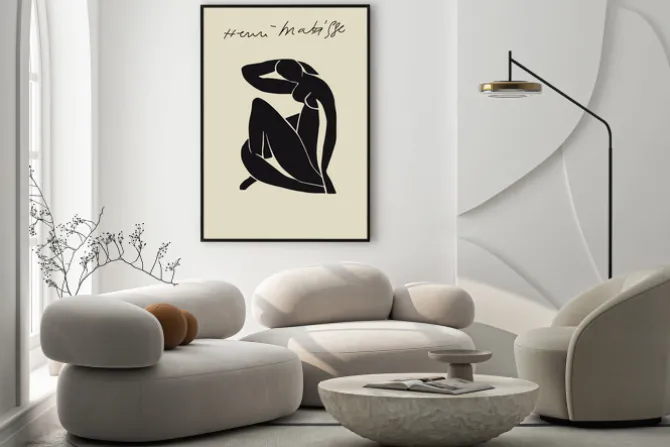 Plakat: Abstrakcyjna postać w stylu matisse