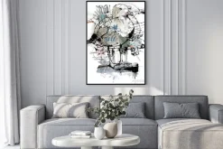 Plakat: Abstrakcyjna wizja morza i mew