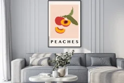 Plakat: Abstrakcyjne brzoskwinie tropikalne owoce