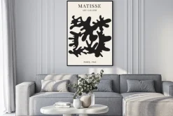 Plakat: Abstrakcyjne czarne kształty w stylu twórczości matisse