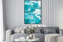 Plakat: Abstrakcyjne tło w kolorze turkusowym