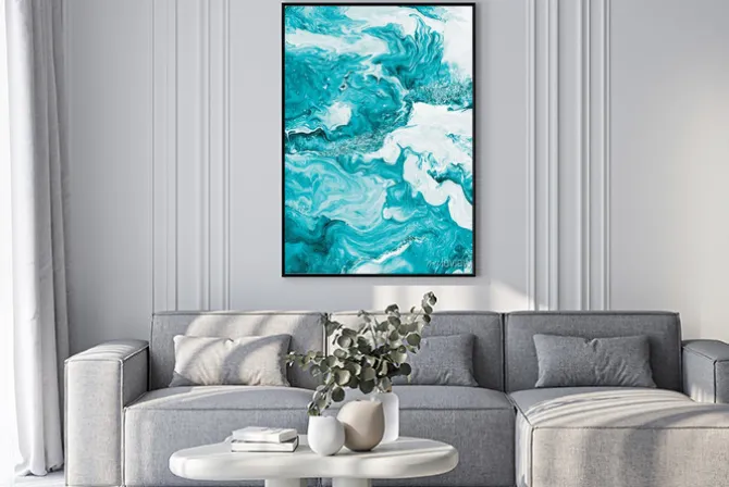 Plakat: Abstrakcyjne tło w kolorze turkusowym