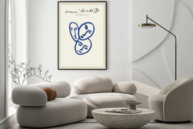 Plakat: Abstrakcyjne twarze w stylu matisse