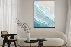 Plakat: Abstrakcyjny krajobraz z morzem i plażą