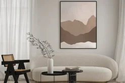 Plakat: Abstrakcyjny krajobraz górski w monochromatycznych barwach