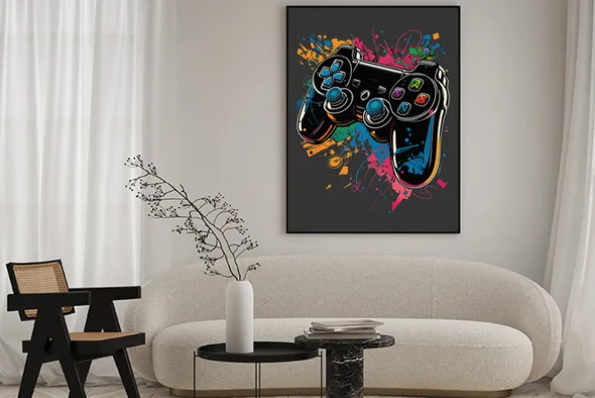 Plakat: Abstrakcyjny pad do gry kolorwa grafika