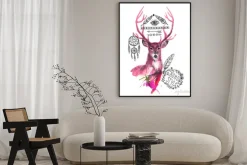 Plakat: Akwarela ilustracja jelenie