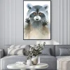 Plakat: Akwarela raccoon begging wygląd strony malowane ilustracji na