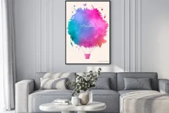 Plakat: Akwarela rocznika gorące balloon.celebration powietrza deseń