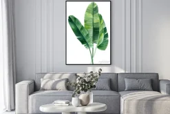 Plakat: Akwarelowa ilustracja liści palmy