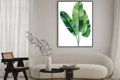 Plakat: Akwarelowa ilustracja liści palmy