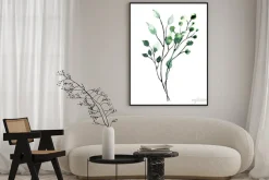 Plakat: Akwarelowa ilustracja zielonej gałązki