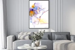 Plakat: Akwarelowa tańcząca baletnica