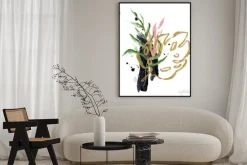 Plakat: Akwarelowe liście w artystycznym ujęciu