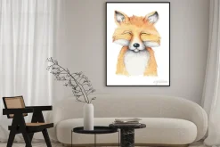 Plakat: Akwarelowy lisek dla dzieci