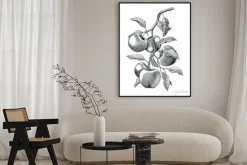 Plakat: Apple branch hand drawing vintage engraving illustration isolate