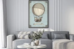 Plakat: Archiwalne karty z balonem