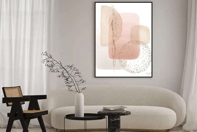 Plakat: Arrangements. blush, pink, ivory, beige watercolor illustration