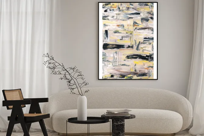 Plakat: Artystyczna kompozycja malowana farbami akrylowymi