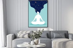 Plakat: Artystyczna wizja kobiety ćwiczącej jogę