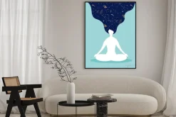 Plakat: Artystyczna wizja kobiety ćwiczącej jogę