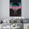 Plakat: Astronauta na abstrakcyjnym planetarnym tle