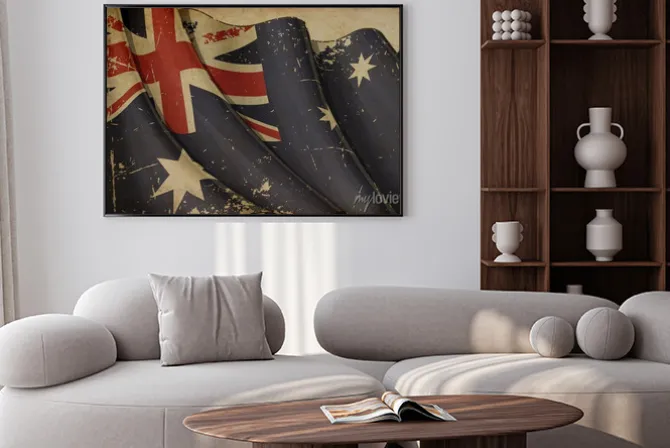 Plakat: Australian flag old paper