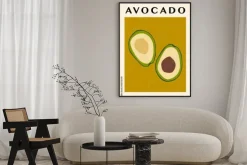 Plakat: Awokado abstrakcyjna ilustracja w nowoczesnym stylu