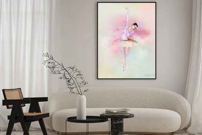 Plakat: Ballerina - portret akwarela