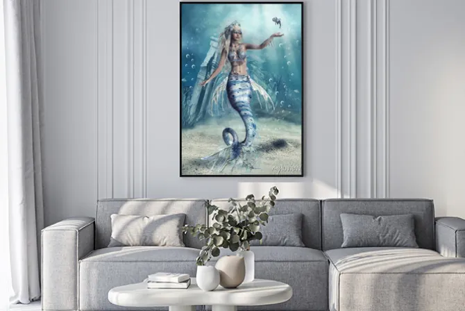 Plakat: Baśniowa syrena na dnie morza