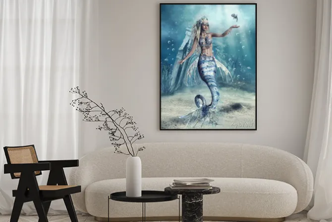 Plakat: Baśniowa syrena na dnie morza