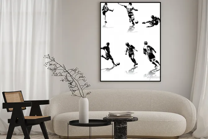 Plakat: Bardzo szczegółowe ilustracji wektorowych piłkarzy