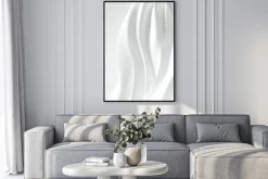 Plakat: Beautiful luxury elegant backdrop with silk fabric drapery. 3d