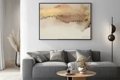 Plakat: Beżowy marmur ze złotawymi plamami