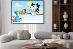 Plakat: Bocian dostarczania baby boy