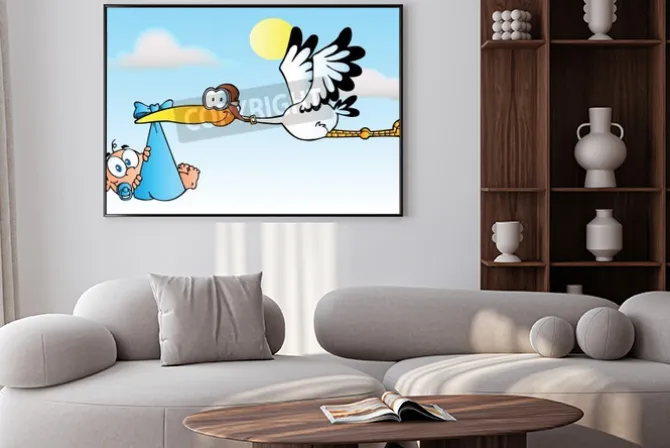 Plakat: Bocian dostarczania baby boy