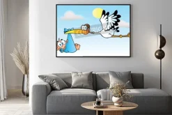 Plakat: Bocian dostarczania baby boy